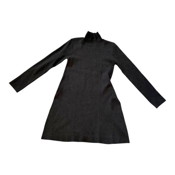 Zara Dark Gray Short Sweater Dress - Long Sleeve, Turtleneck - Medium - Like New - Picture 2 of 11